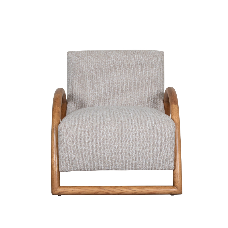 LABEL51 Fauteuil Viggo - Naturel - Royal Boucle - Naturel Hout Viggo