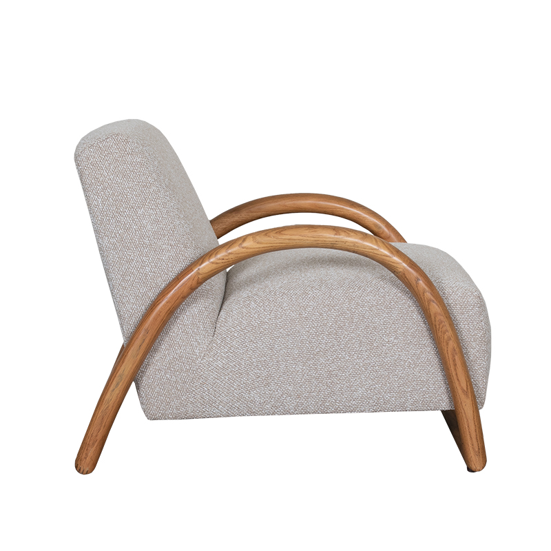LABEL51 Fauteuil Viggo - Naturel - Royal Boucle - Naturel Hout Royal Boucle