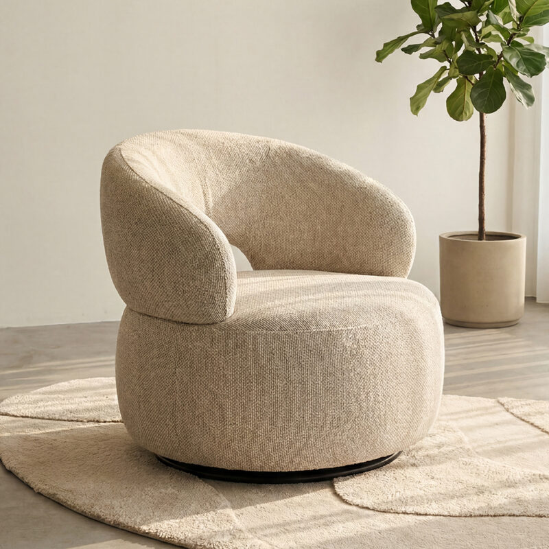 LABEL51 Fauteuil Nusenna - Naturel - Royal Boucle - One Size