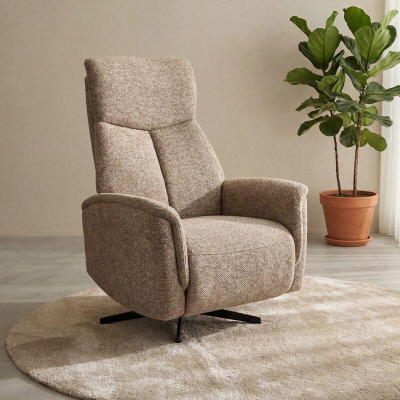 LABEL51 Fauteuil Helsinki - Mushroom - Royal Boucle - Manueel Verstelbaar