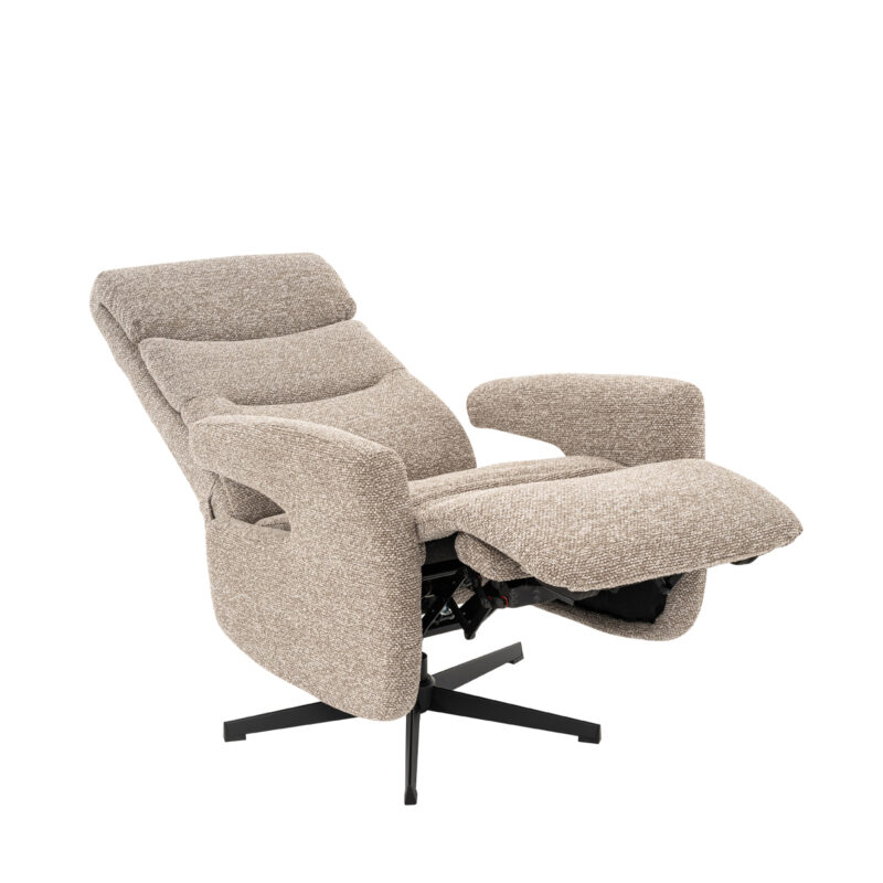 LABEL51 Fauteuil Copenhagen - Mushroom - Royal Boucle - Manueel Verstelbaar Royal Boucle