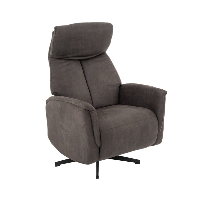 LABEL51 Fauteuil Aarhus - Antraciet - Micro Suede - 2-Motorig Micro Suede
