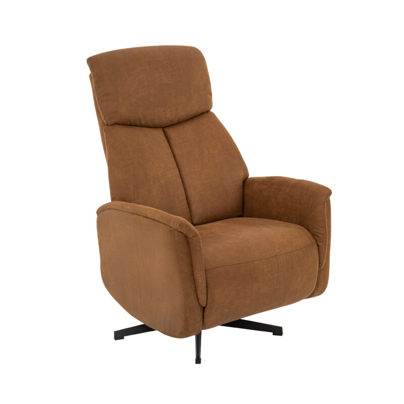 LABEL51 Fauteuil Aarhus - Cognac - Micro Suede - 2-Motorig Aarhus
