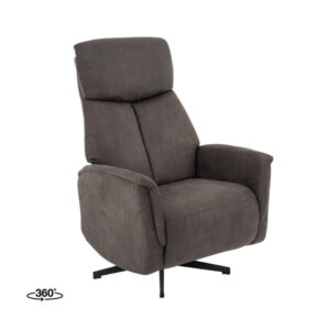 LABEL51 Fauteuil Helsinki - Antraciet - Micro Suede - Manueel Verstelbaar