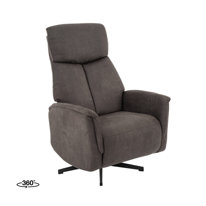 LABEL51 Fauteuil Helsinki - Antraciet - Micro Suede - Manueel Verstelbaar
