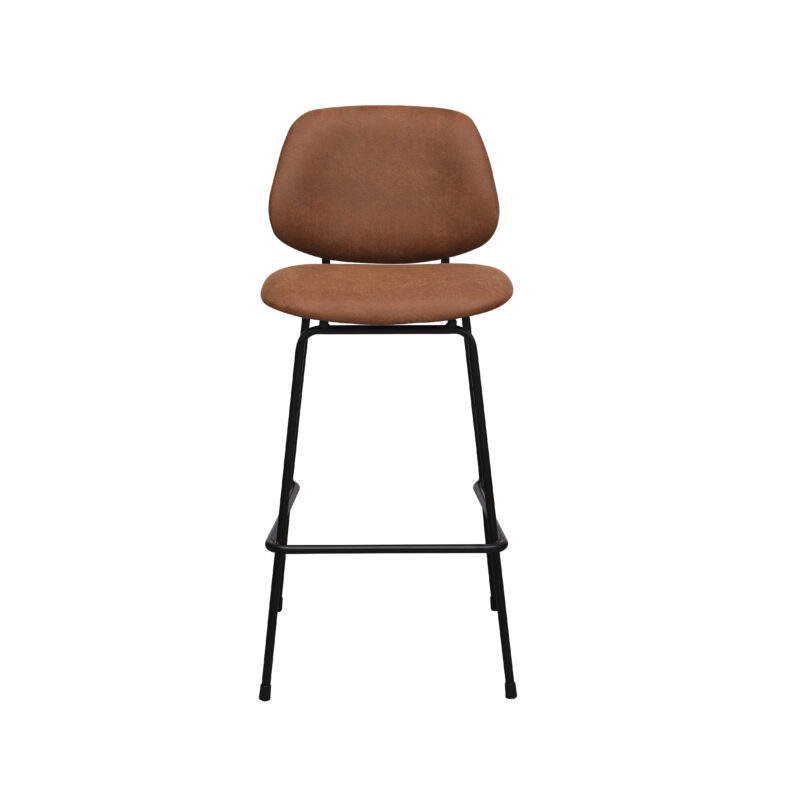 LABEL51 Barkruk Bello - Cognac - Micro Suede - Hoog Micro Suede