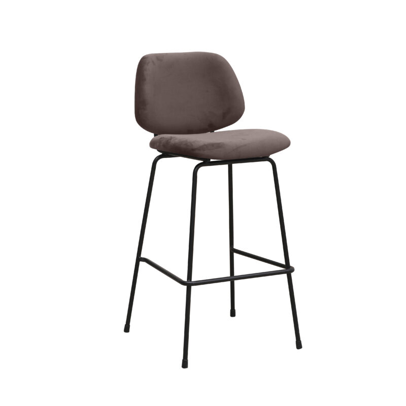 LABEL51 Barkruk Bello - Taupe - Fluweel - Hoog Bello