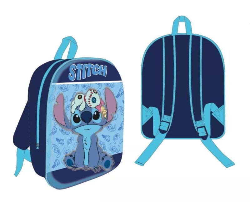 Blauw tas van Lilo en Stitch - Mischief 3D 30 x 26 x 10 cm - Polyester