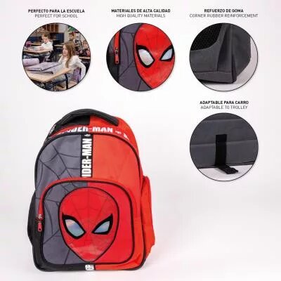 Grijs tas van Spiderman - 42 x 32 x 15 cm - Polyester