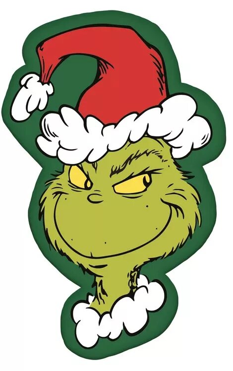 Green Smile shaped 36 x 23 cm kussen van Grinch, 36 x 23 cm