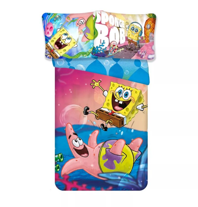 Spongebob Dekbedovertrek Fun - 135 x 200 cm (Duitse maat) - 80 x 80 cm - 100% katoen