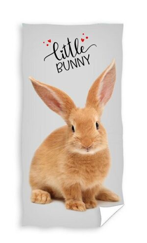 Strandlaken Little Bunny 70 x 140 cm - Grijs - 70 x 140 cm - 100% katoen