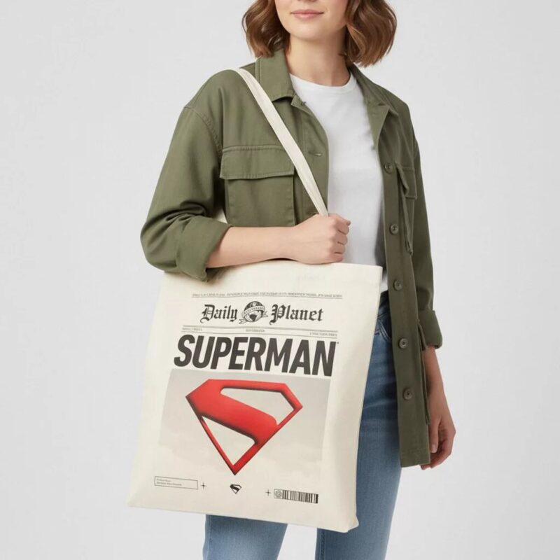 Beige tas van Superman - Friends Daily Planet 36 x 40 cm - Polyester