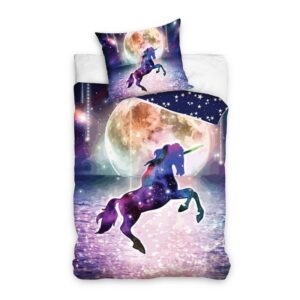 Unicorn dekbedovertrek Maan en Sterren - Donkerblauw - 140 x 200 cm - 100% katoen