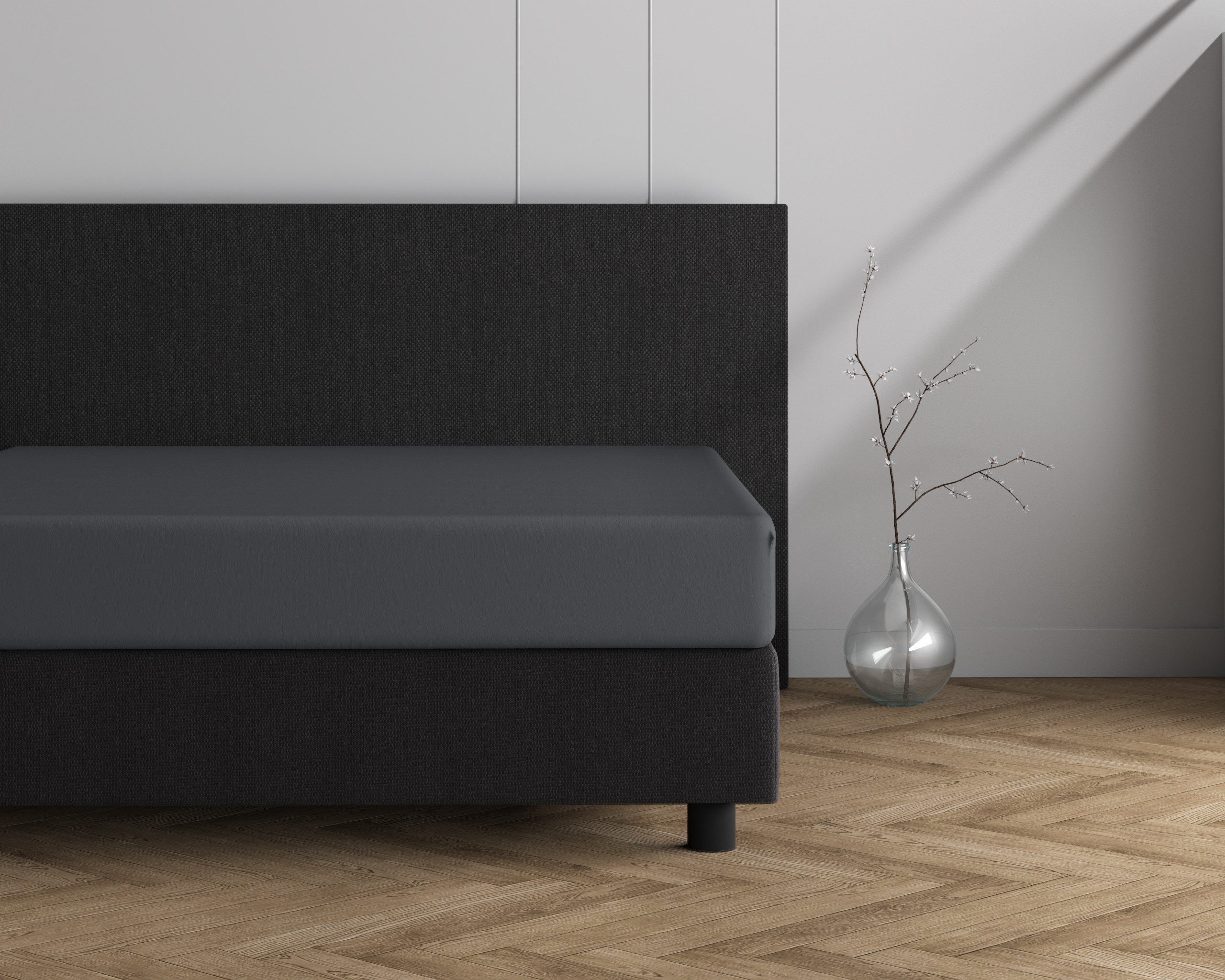 100% katoen hoeslaken Antraciet 140 x 200/220 cm van Dreamhouse