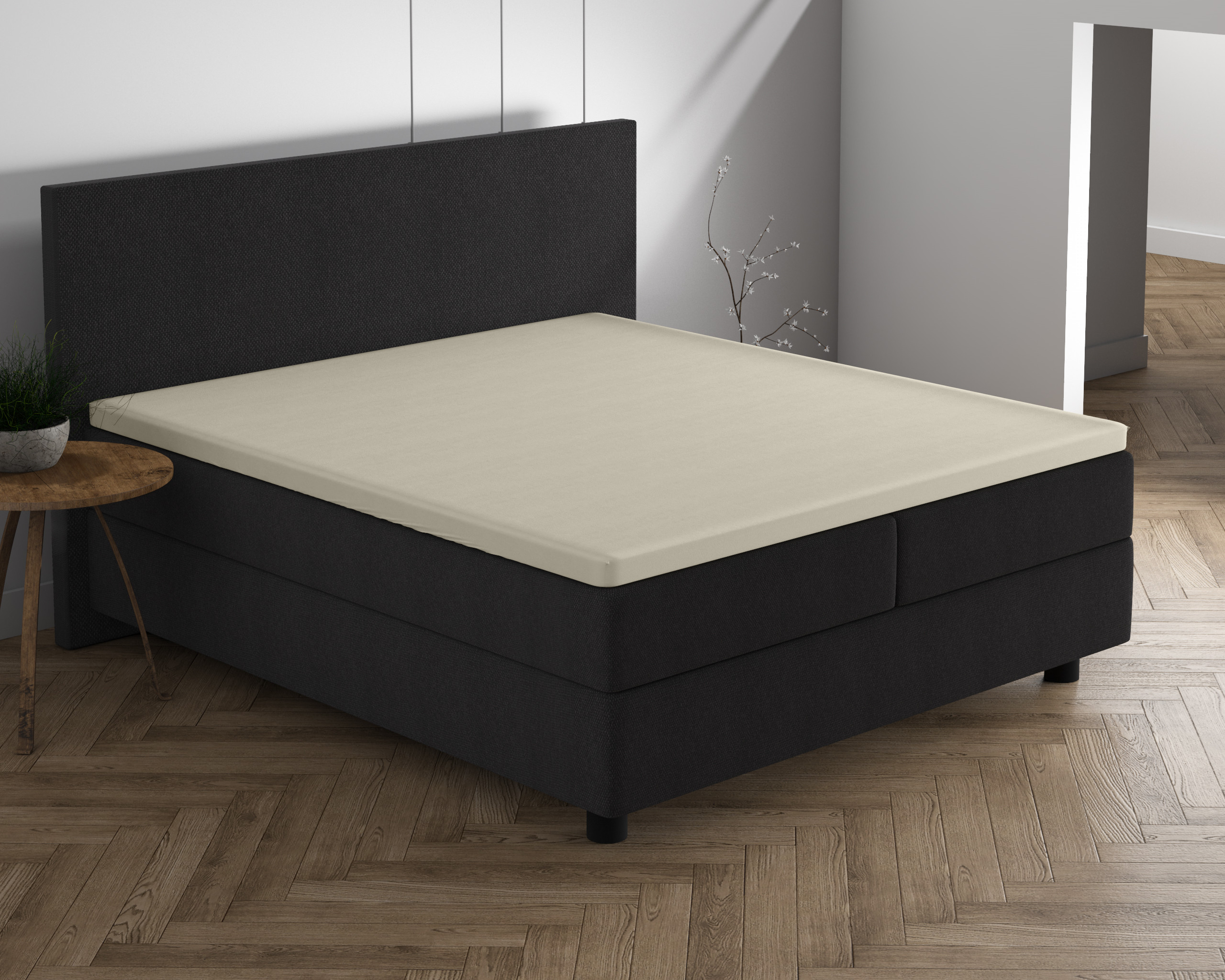 Dreamhouse Dubbel Jersey 220 gr. Topper Hoeslaken Creme 190/200 x 220/230 cm