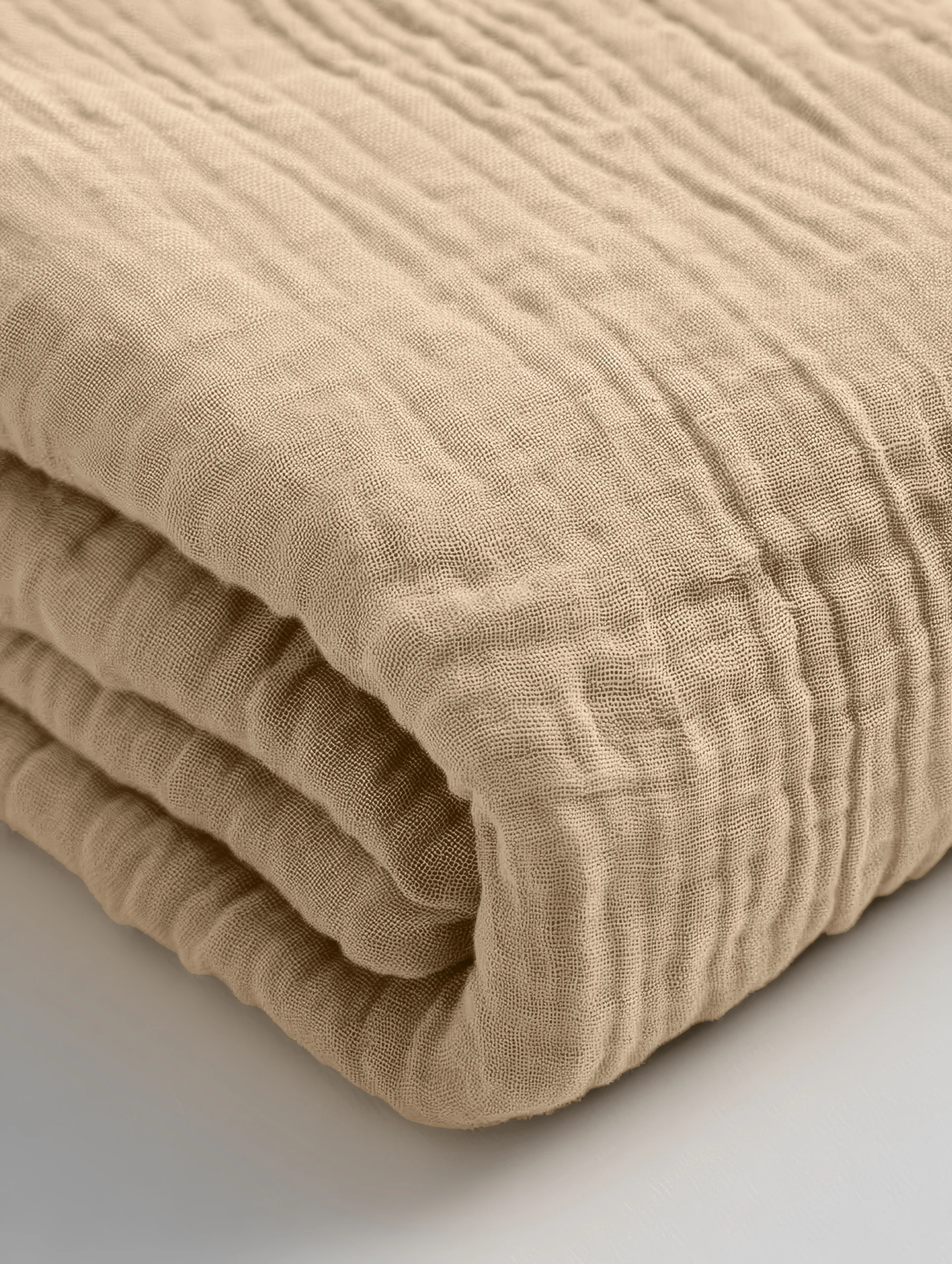 100% katoen hoeslaken Mousseline Nude 90 x 200 + 30 cm van Dreamhouse