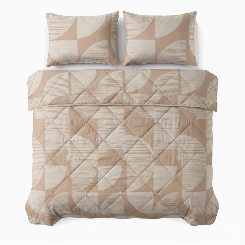 Dreamhouse Lazy dekbed Modern Geo Zand Met Kussenslopen 240 x 220 cm