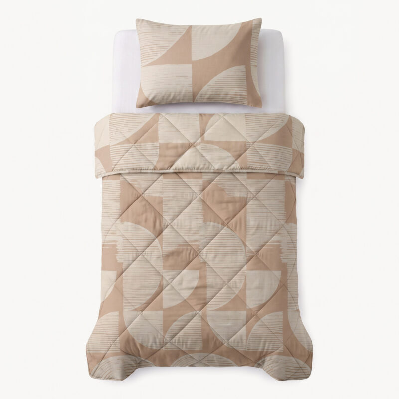 Dreamhouse Lazy dekbed Modern Geo Zand Met kussensloop 140 x 220 cm