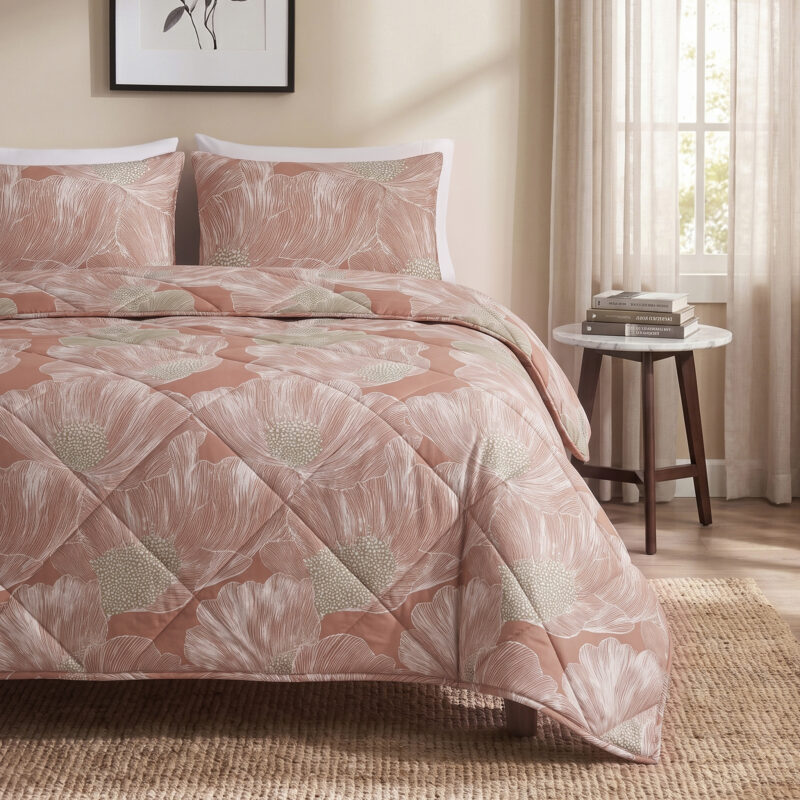 Dreamhouse dekbed 240 x 220 cm van 100% katoen, Veer Terrcacotta Met Kussenslopen 24