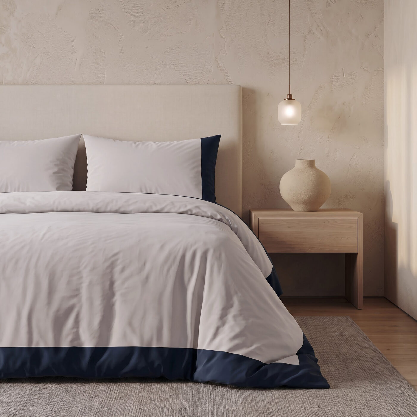 Sleeptime Azuro Beige/Navy 200 x 200/220 cm