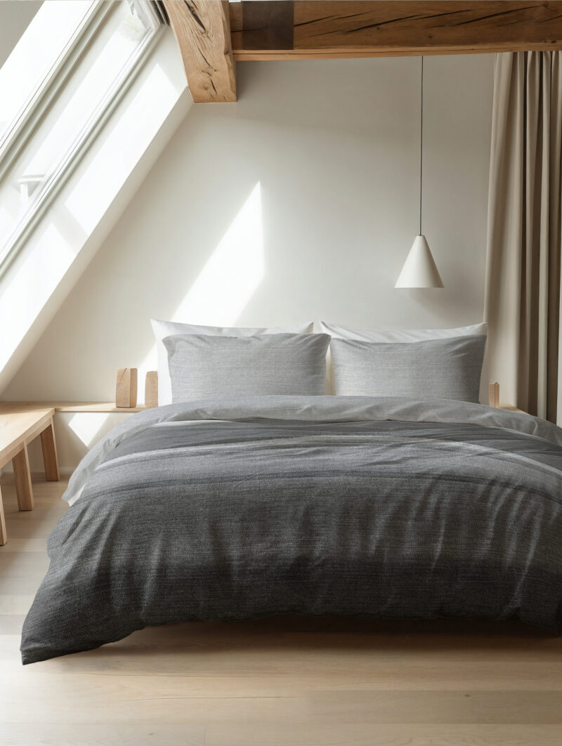 Flanel Stone Stripe Grijs 240 x 200/220 Sleeptime