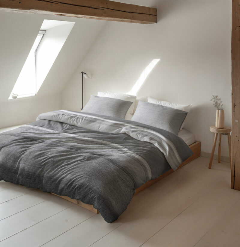 Sleeptime Flanel Stone Stripe Grijs 240 x 220