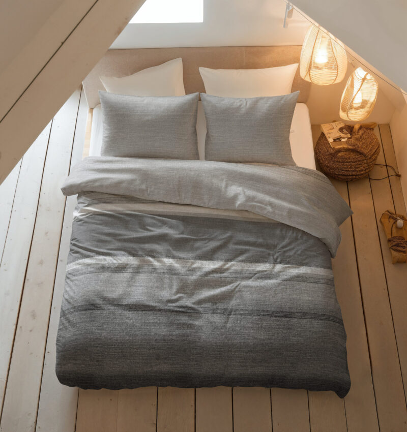 Sleeptime Flanel Stone Stripe Grijs 240 x 200/220 cm