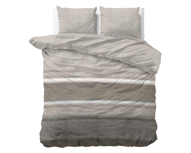 Sleeptime Flanel Stone Stripe Taupe 200 x 200/220 cm