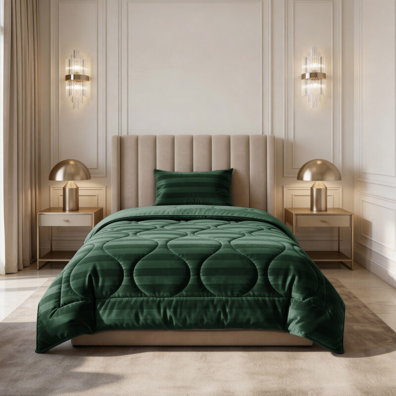 Sleeptime dekbed 140 x 200 cm van 100% Velvet 220 gsm, Hotel Velvet Donker Groen 140 x 200