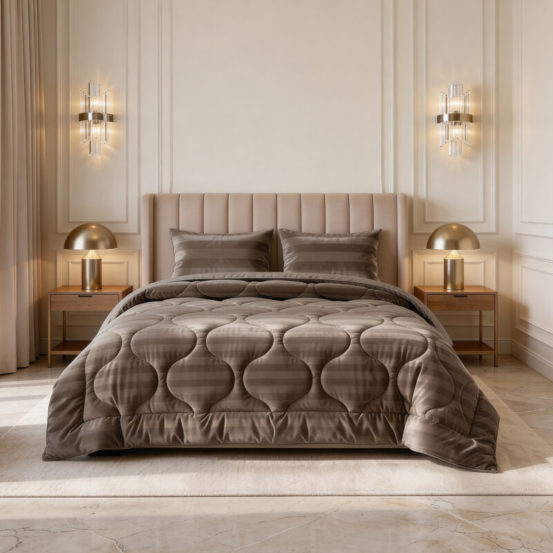 Sleeptime dekbed 200 x 200 cm van 100% Velvet 220 gsm, Hotel Velvet Taupe 200 x 200 cm
