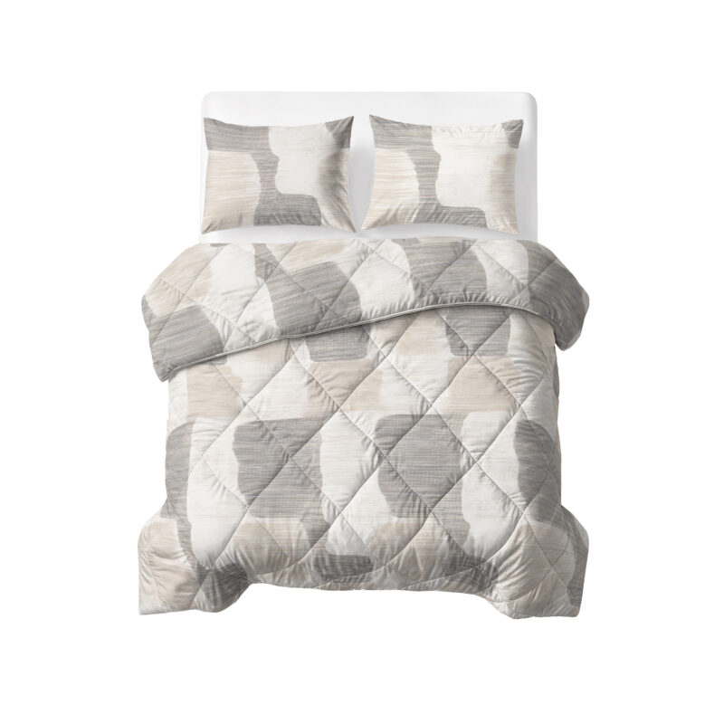 Sleeptime dekbed Katoen Checkered Beige/Grijs 240 x 2 - 240 x 220 cm - 100% katoen
