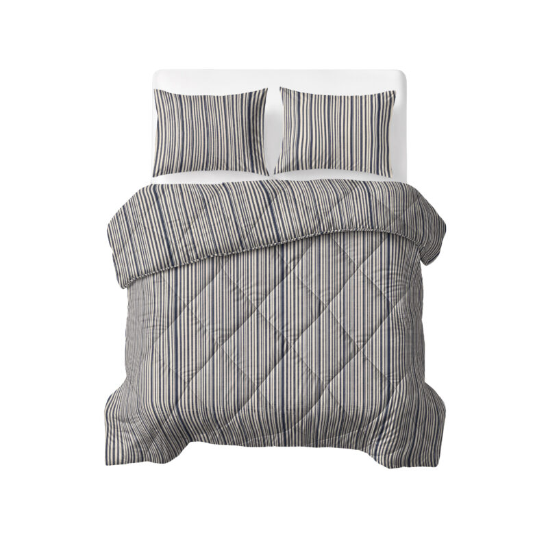 Sleeptime dekbed Katoen Stripy Beige/Blauw 240 x 220 - 240 x 220 cm - 100% katoen
