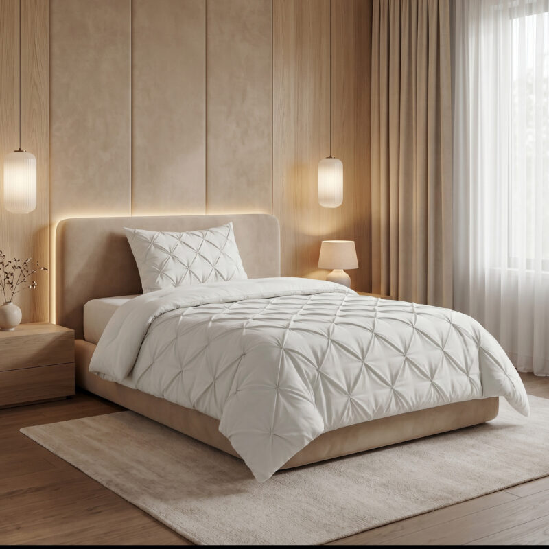 Sleeptime dekbed 140 x 200 cm van 100% Microvezel, Pintuck Off white 140 x 200 cm