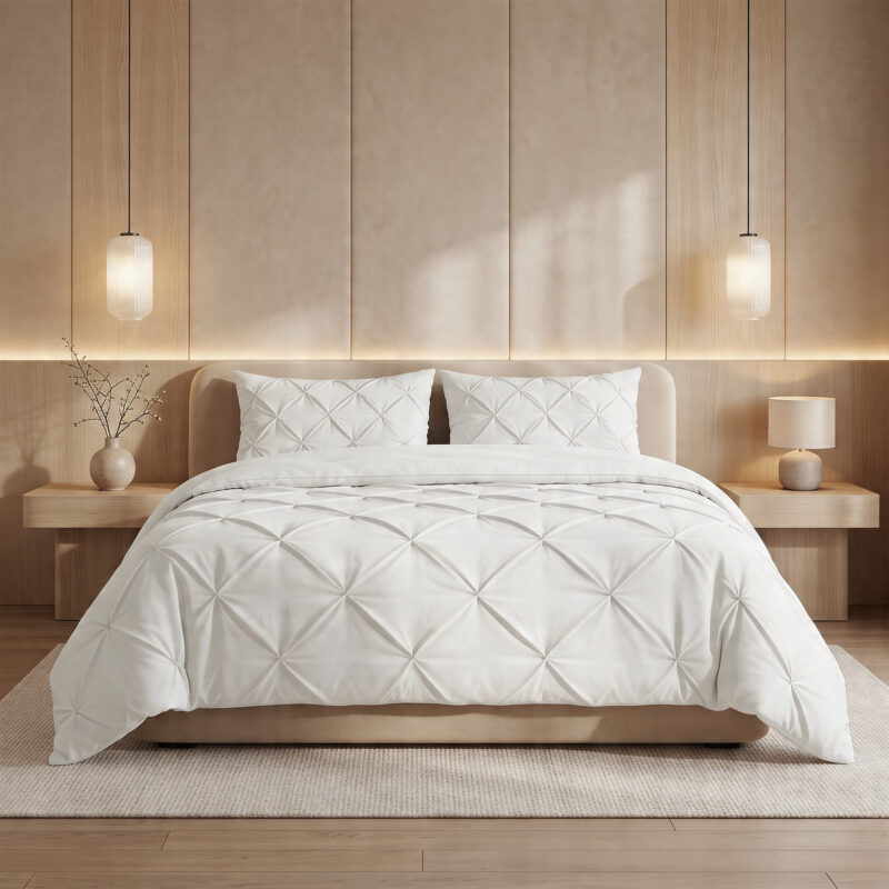 Sleeptime dekbed 240 x 200 cm van 100% Microvezel, Pintuck Off white 240 x 200 cm