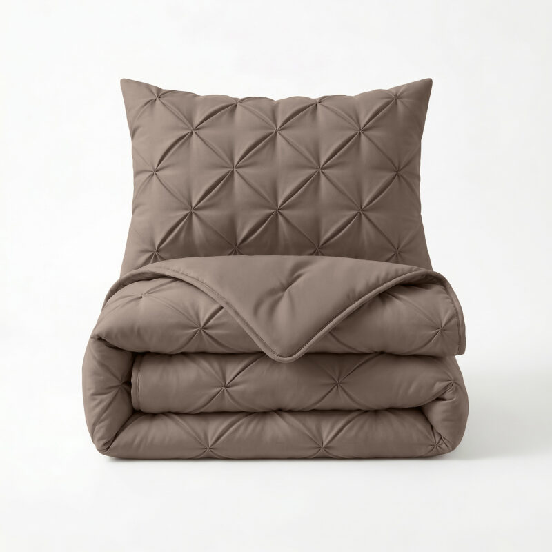 Pintuck Taupe 200 x 200 cm dekbed van Sleeptime, 200 x 200 cm