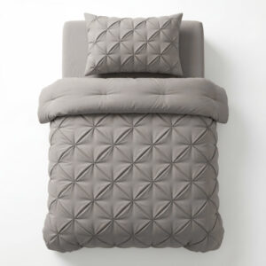 Sleeptime dekbed Pintuck Taupe/Grijs 140 x 200 cm - Taupe/Grijs - 140 x 200 cm - 100% Microvezel