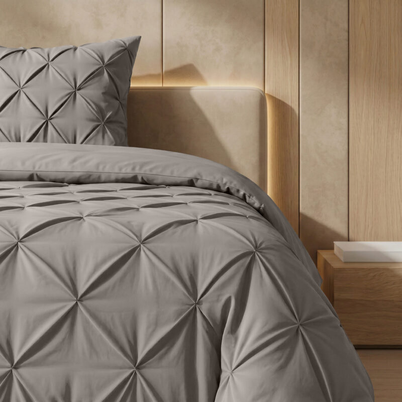 Dekbed Pintuck Taupe/Grijs 200 x 200 cm 200 x 200 cm van Sleeptime, Taupe/Grijs