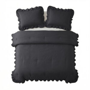 Sleeptime dekbed Ruffles Antraciet 240 x 200 cm - Antraciet - 240 x 220 cm - 100% Microvezel 300 gsm