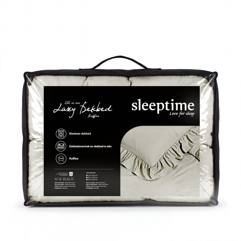 100% Microvezel 300 gsm dekbed Ruffles Gebroken Wit 140 x 200 cm van Sleeptime in 140 x 200 cm