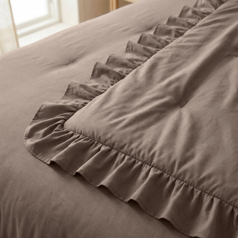 Dekbed Ruffles Taupe 140 x 200 cm 140 x 200 cm van Sleeptime, Taupe