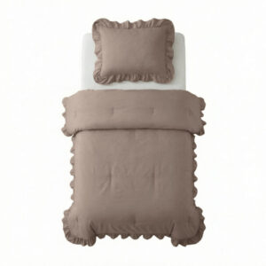 Sleeptime dekbed Ruffles Taupe 140 x 200 cm - Taupe - 140 x 200 cm - 100% Microvezel 300 gsm