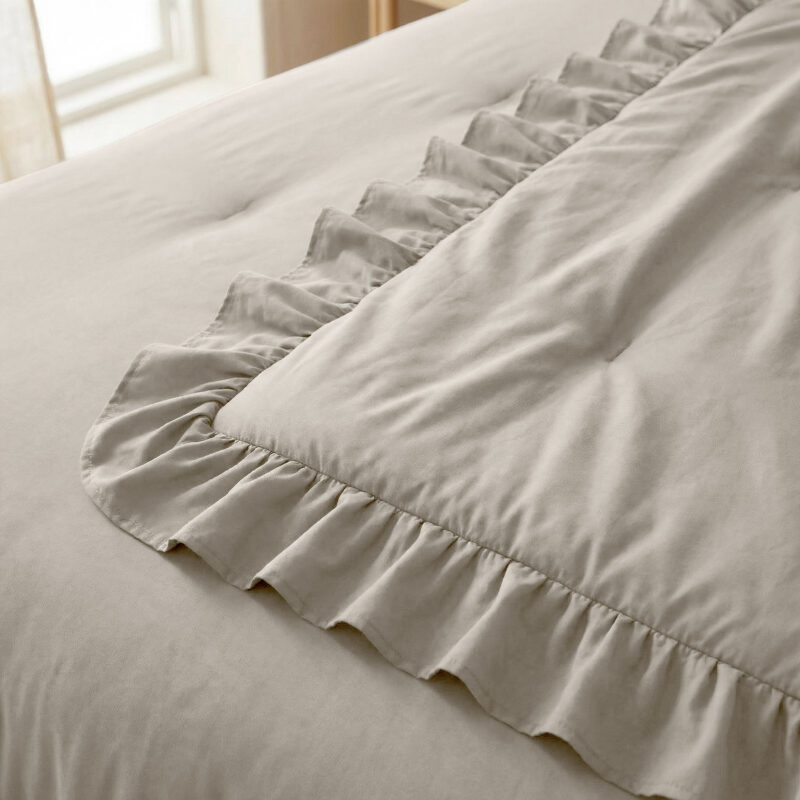 Dekbed Ruffles Taupe/Grijs 140 x 200 cm 140 x 200 cm van Sleeptime, Taupe/Grijs
