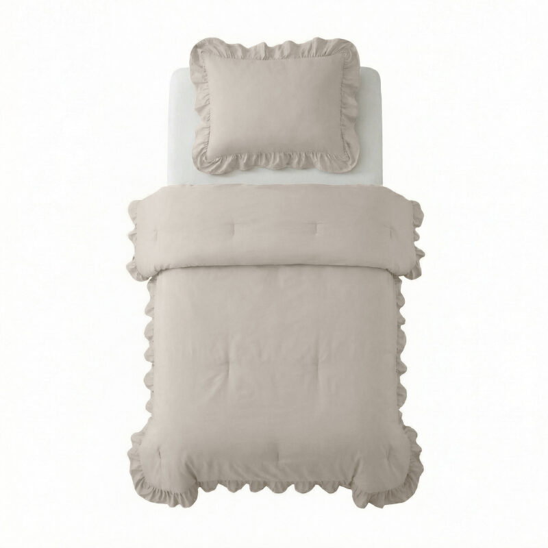 Sleeptime dekbed Ruffles Taupe/Grijs 140 x 200 cm - Taupe/Grijs - 140 x 200 cm - 100% Microvezel 300 gsm