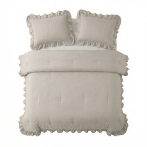 Sleeptime dekbed Ruffles Taupe/Grijs 240 x 200 cm - Taupe/Grijs - 240 x 220 cm - 100% Microvezel 300 gsm