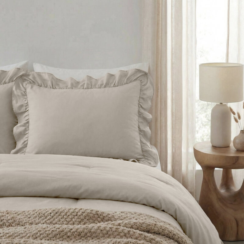 Kussen 60 x 70 cm van Sleeptime, Taupe/Grijs - kussensloop 60 x 70 cm