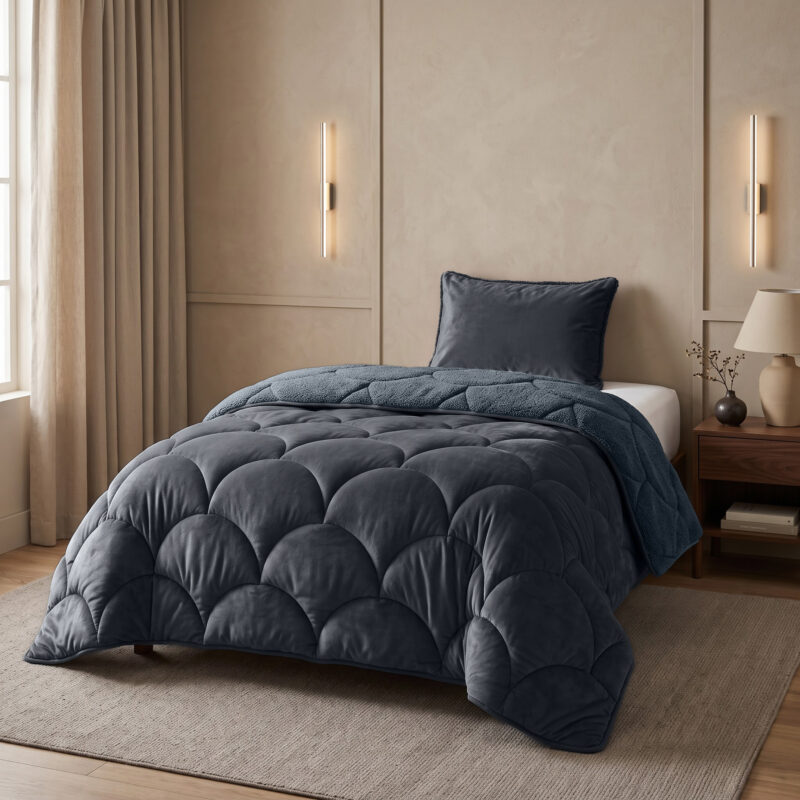 Sleeptime Lazy Teddy/Velvet Antraciet 140x200cm + 1x60x70 cm
