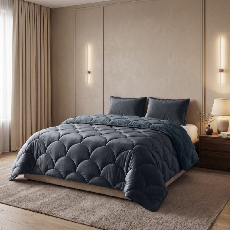 Sleeptime Lazy Teddy/Velvet Antraciet 240x200cm + 2x60x70 cm