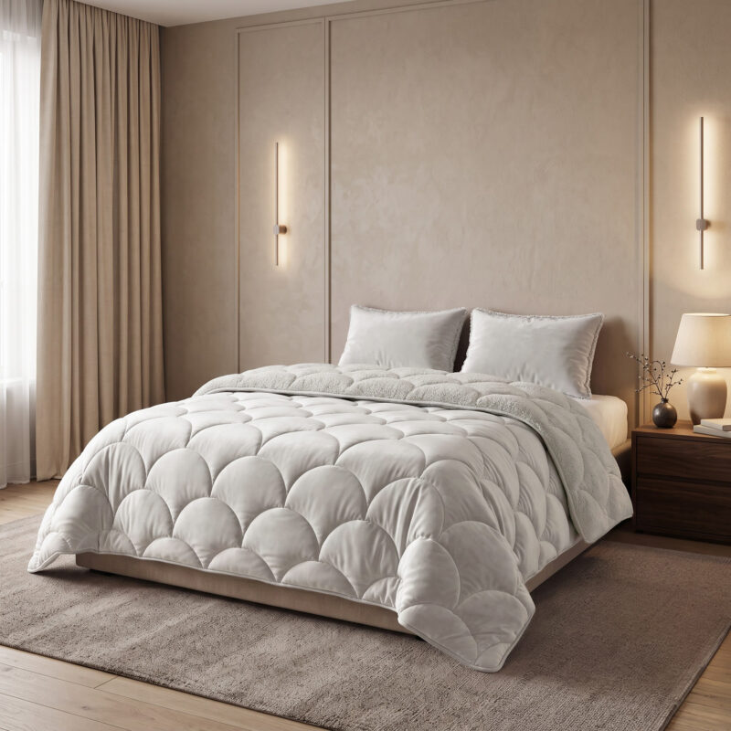 Sleeptime Lazy Teddy/Velvet Beige 200x200cm + 2x60x70 cm