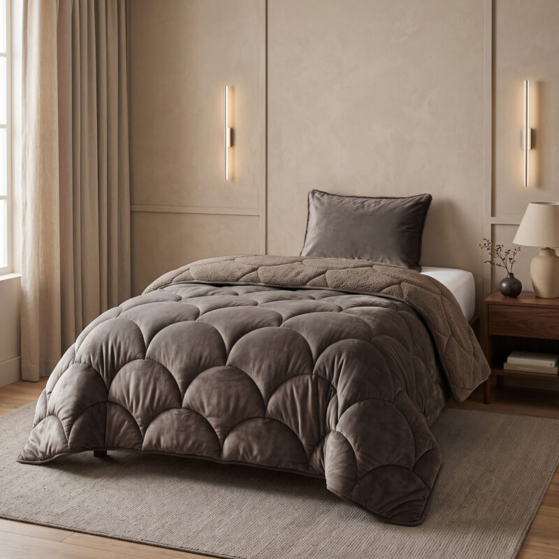Sleeptime Lazy Teddy/Velvet Taupe/Bruin 140x200cm + 1x60x70 cm